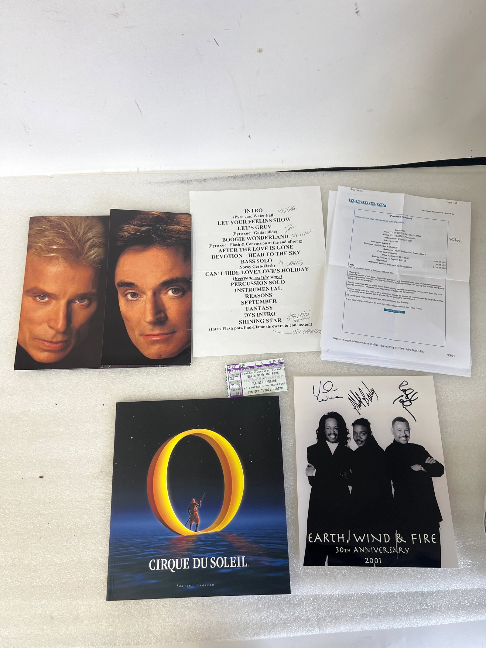 Cirque Du Soleil Program & Second- Earth Wind & Fire Ticket & Sgd. Photograph (1 of 1)