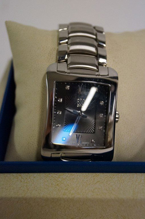 ESQ Swiss men's watch: Stainless steel and diamond men's quartz watch. 31mm. Original box