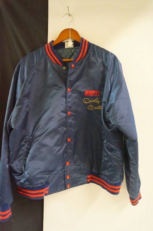 Mickey Mantle ESPN Jacket: Mickey Mantle jacket signed at ESPN, 1992. Accompanied by certificate from Big League Marketing Inc. by Fran Davies, 4-13-13