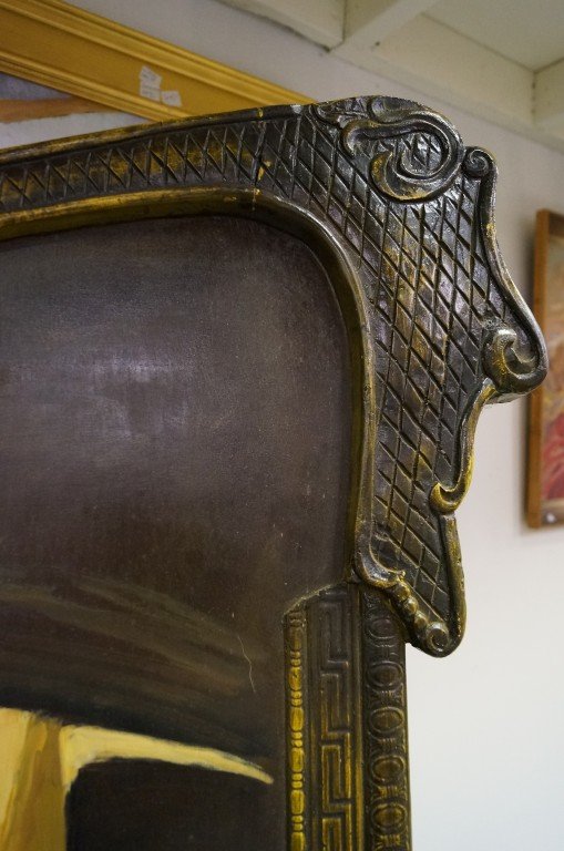 Victorian hand painted four(4) panel screen - 4