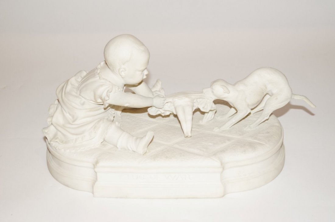 R. J. Morris; Bisque porcelain grouping signed