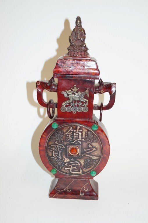 Chinese carved jade temple jar - 2