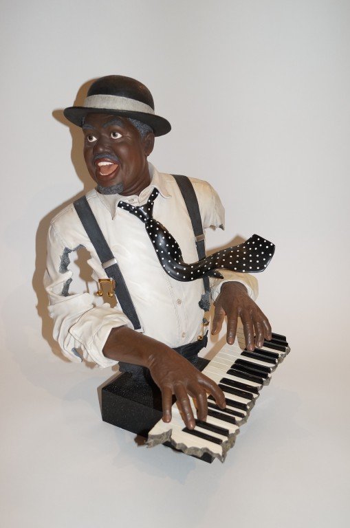 20th C. Polychromed figure of a Jazz musician - 2