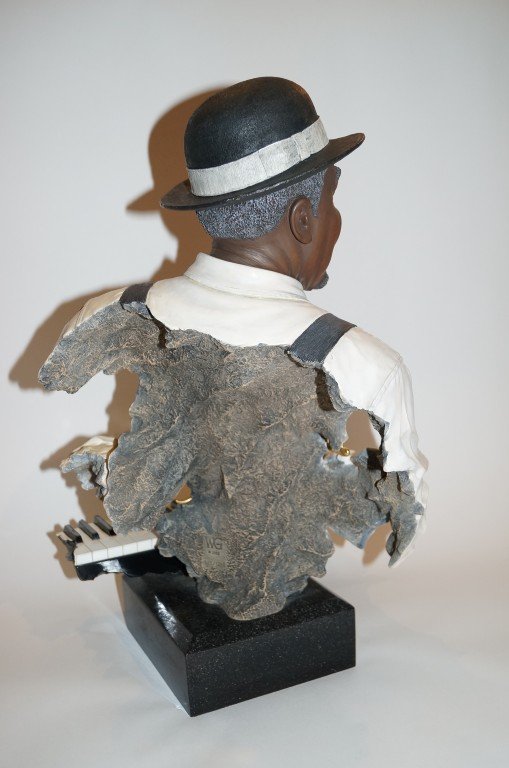 20th C. Polychromed figure of a Jazz musician - 3
