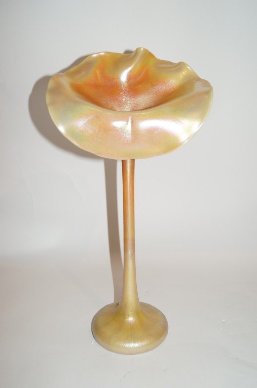 Tiffany glass Jack in the Pulpit vase signed