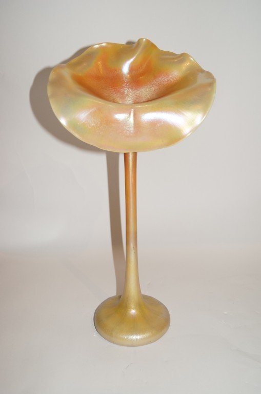 Tiffany glass Jack in the Pulpit vase signed - 2