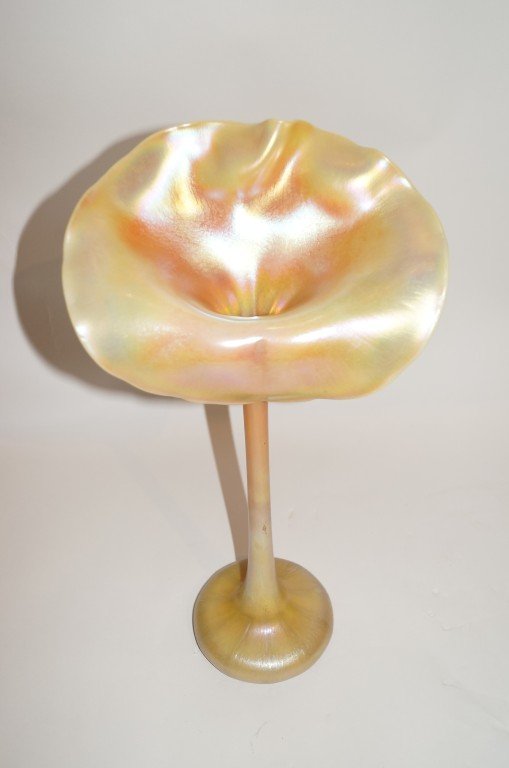 Tiffany glass Jack in the Pulpit vase signed - 3