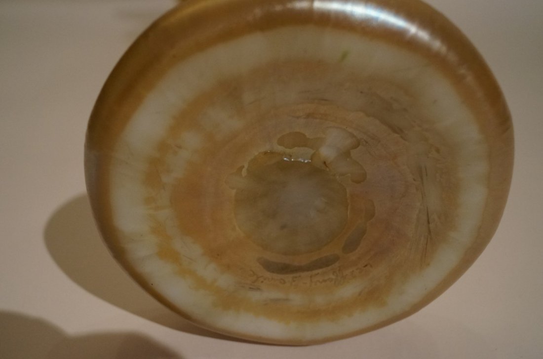 Tiffany glass Jack in the Pulpit vase signed - 5