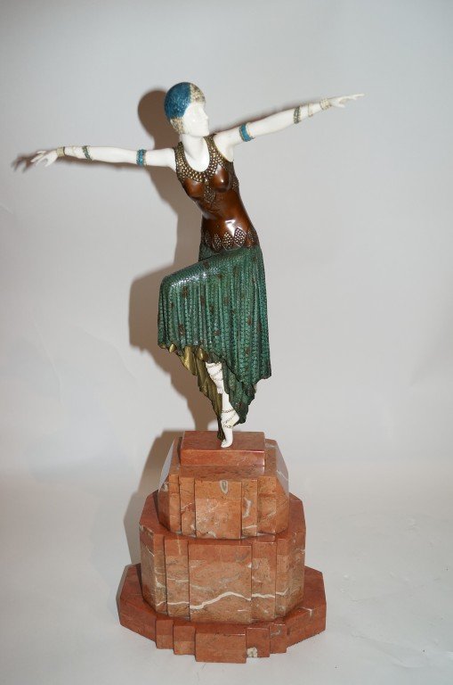 Demetre Chiparus; Bronze and ivory grouping signed