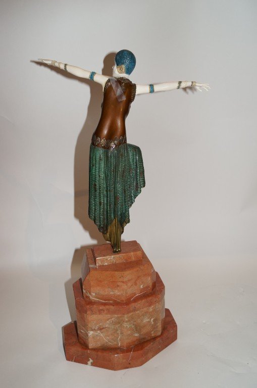 Demetre Chiparus; Bronze and ivory grouping signed - 3