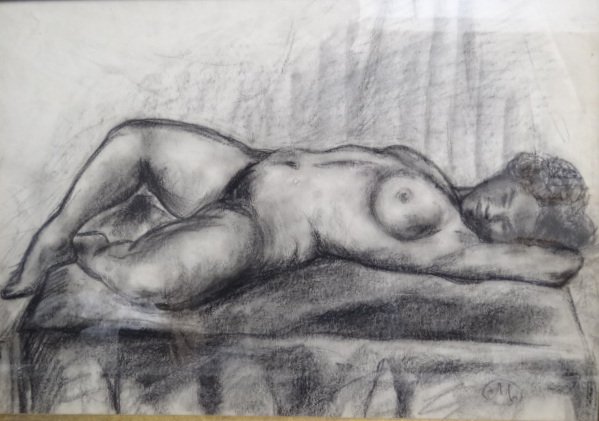 Artiside Maillol; Charcoal on Paper signed - 2