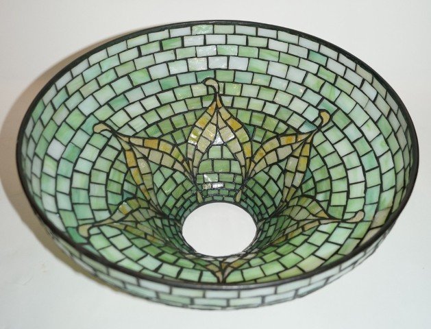 Tiffany Studios Tyler leaded lamp signed - 5