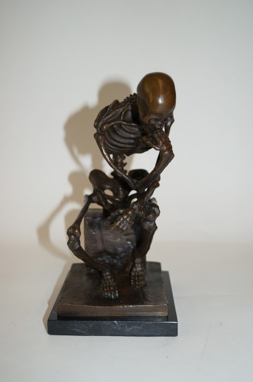 Bronze Skeleton "The Thinker"