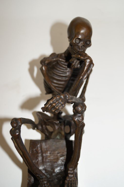 Bronze Skeleton "The Thinker" - 5