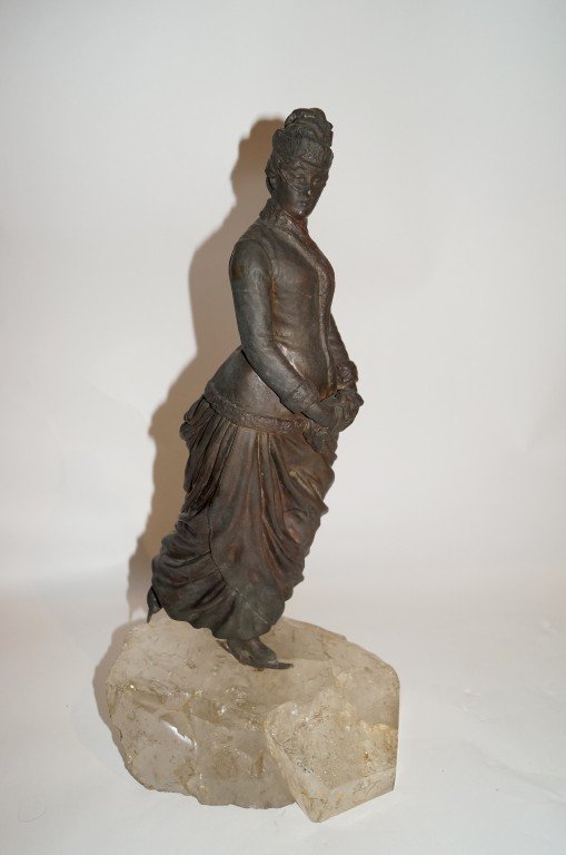 Abraham C.F. Woerffel; Russian bronze figure of a skate - 2