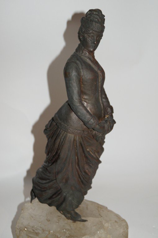 Abraham C.F. Woerffel; Russian bronze figure of a skate - 3