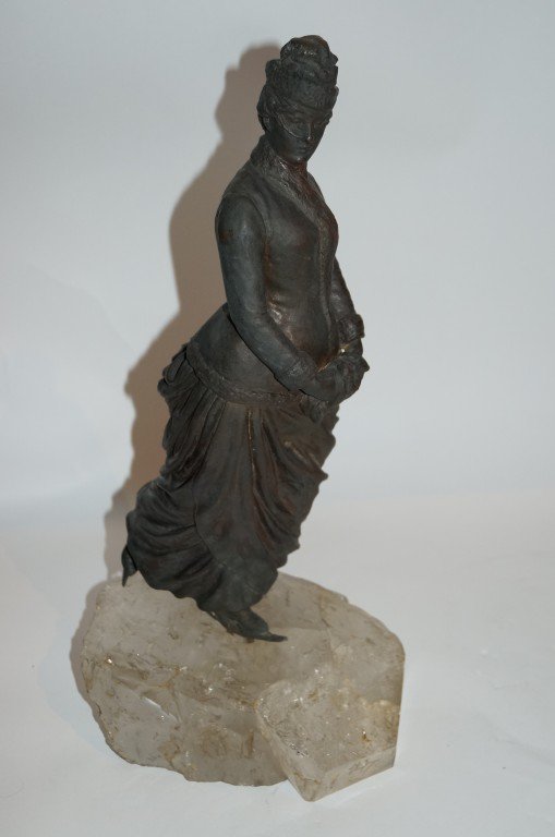 Abraham C.F. Woerffel; Russian bronze figure of a skate - 4