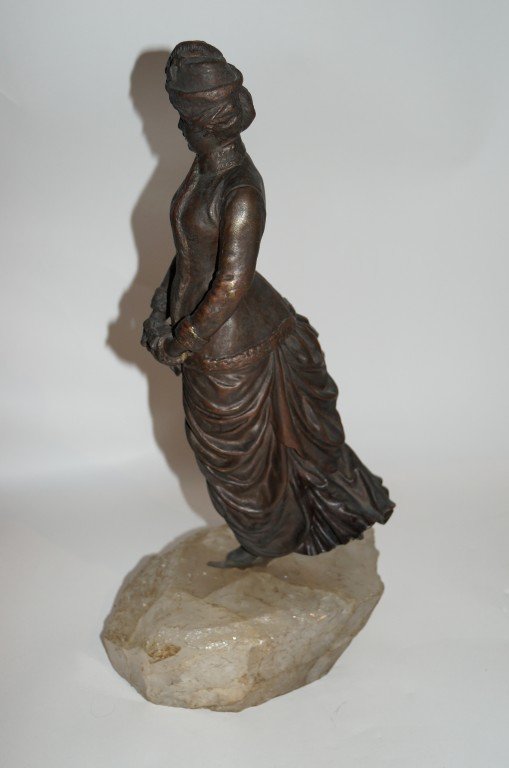 Abraham C.F. Woerffel; Russian bronze figure of a skate - 6