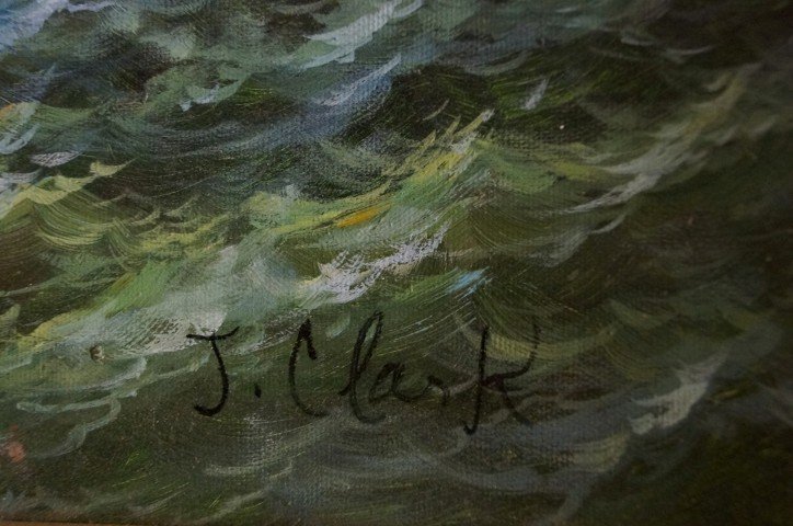 J. Clark; 20th C. oil painting signed - 4