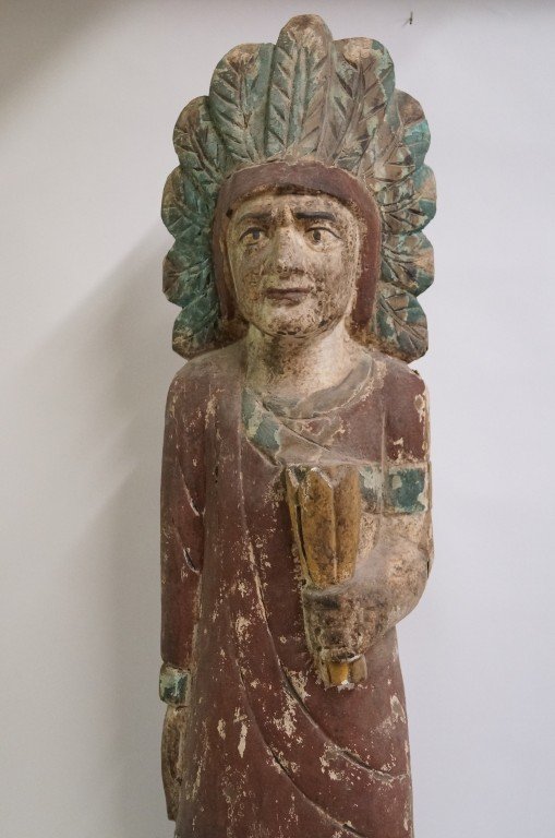 Painted wood cigar store indian - 3