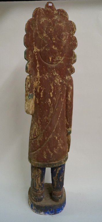 Painted wood cigar store indian - 4