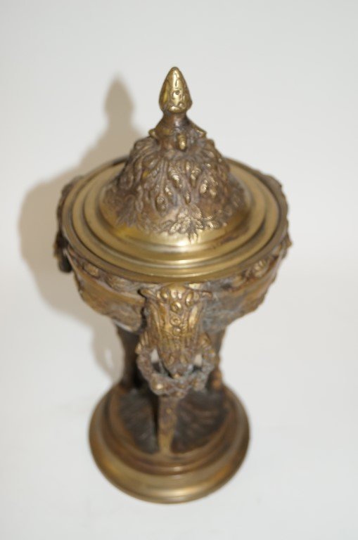 19th C. Bronze Covered Urn - 2