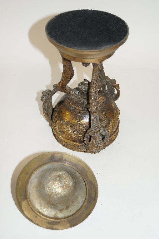 19th C. Bronze Covered Urn - 3