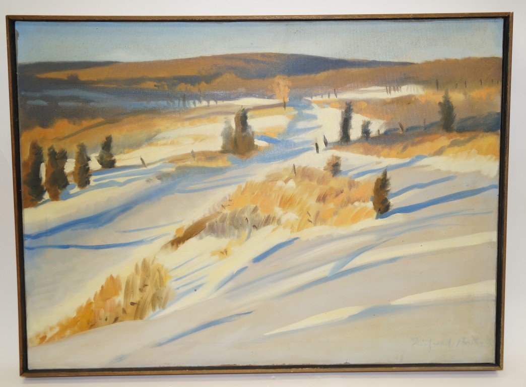 Fairfield Porter; 20th C. American oil painting signed