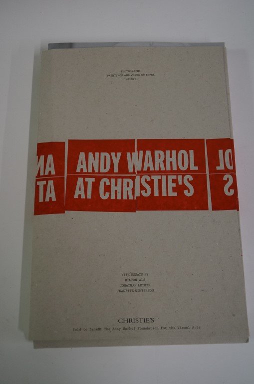Andy Warhol at Christies: Photographs. Paintings and Works on Paper. Prints.l With essays by Hilton ALS, Jonathan Lethem, Jeanette Winterson. Sold to benefit the Andy Warhol Foundation for the Visual Arts. 3 Volumes.