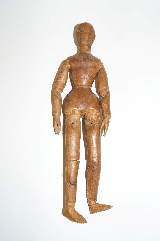 Articulated Wooden Mannequin: male figure; 13in. H.
