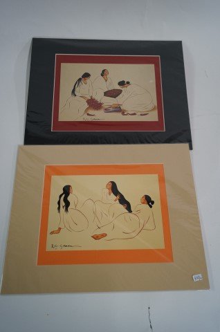 Two(2) R.C. Gorman prints: Caliente, The Three Graces; 11in. X 14in. Overall