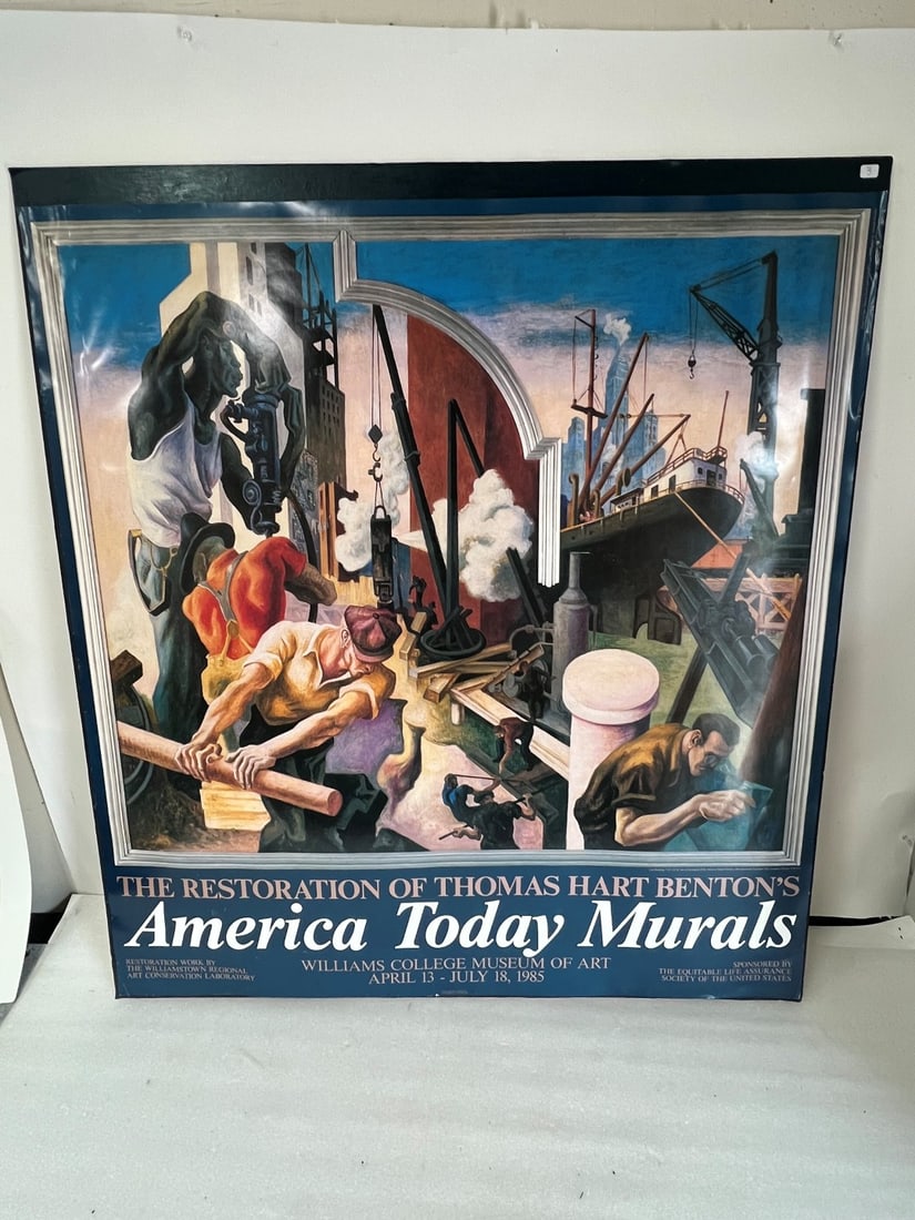 America Today Murals Print: "The Restoration of Thomas Hart Benton's" As Pictured 40 3/4" H by 38" W On board