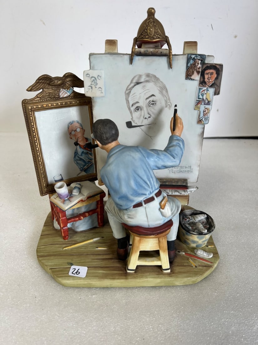 Gorham Norman Rockwell "Self Portrait" Figurine (1 of 2)