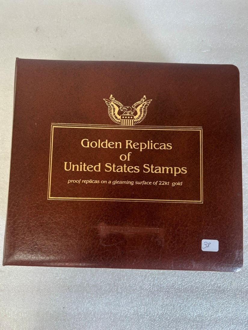 22K Gold Replicas of U. S. Stamps. 1981 and 1982: Postal Commemorative Society, Proof replicas on a gleaming surface of 22kt. gold.