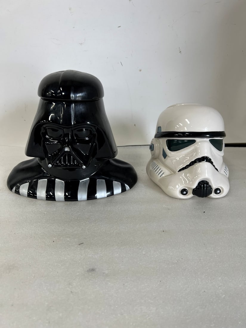 Darth Vadar and Storm Trooper Cookie Jars: 9 3/4"H and 7"H