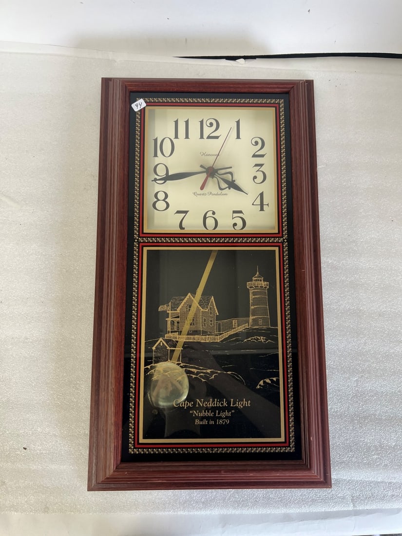 Hanover Quartz Wall Clock Cape Neddick: 24"H by 13.5"W Like New Condition