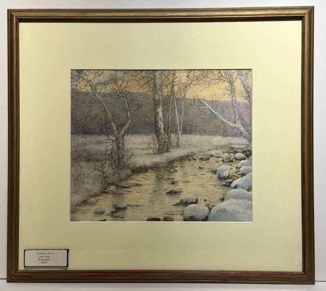 John Brock Lear Jr.; Fine 20thC. American Watercolor Yorkshire River Signed (1 of 5)