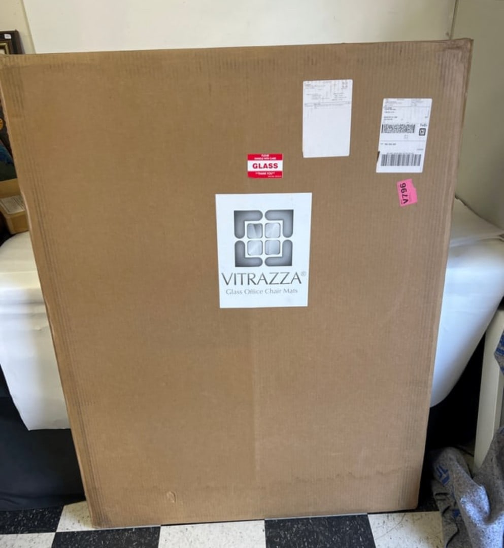 Vitrazza Glass Office Chair Mat New: New in original box. Never used.