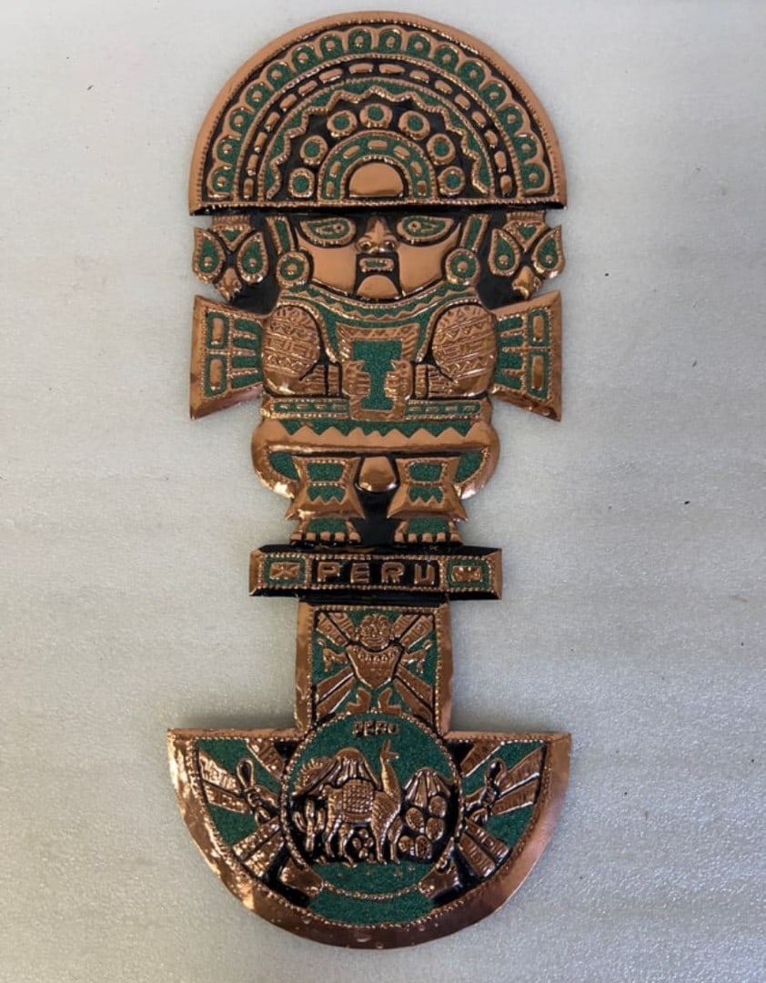 Peruvian Copper 2Part Hinged Plaque: 21"H x 9"W