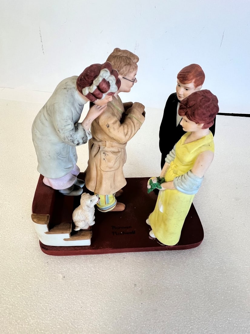 Norman Rockwell Figure. First Date, Home Late: 7 3/4"H