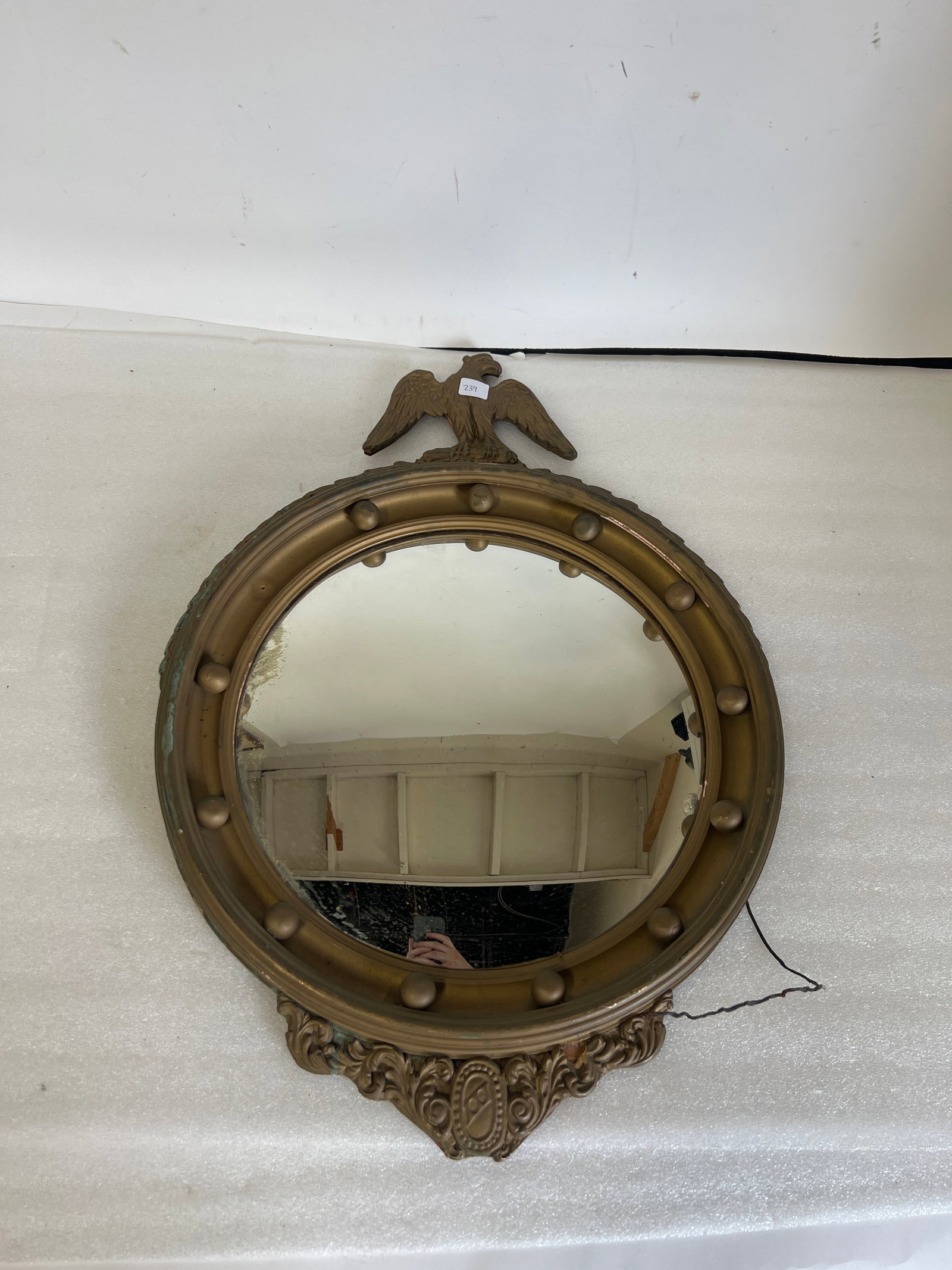 Antique Eagle Mounted Gilt Wall Mirror (1 of 1)