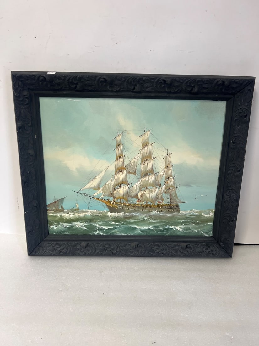 Vaseo. Oil on Canvas, Signed L. R. (1 of 2)