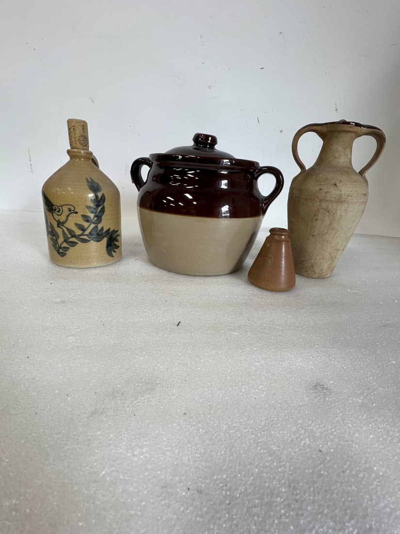 Stoneware Jugs. Brown & Blue Decorated (4) (1 of 1)