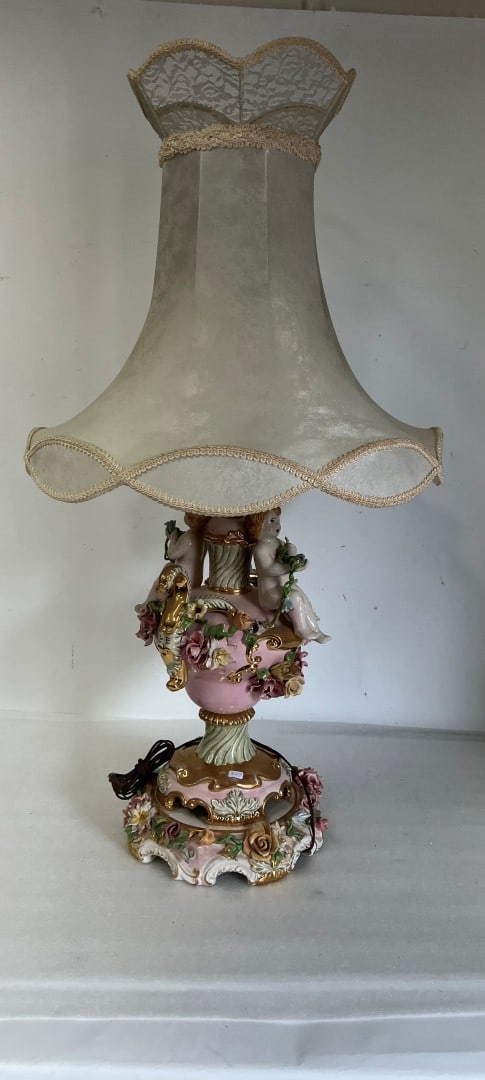 In the Manner of Meissen Table Lamp Cherubs (1 of 2)