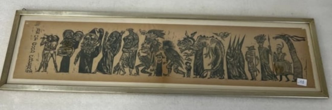 J. Landau Woodcut " Be of Good Cheer" (1 of 4)