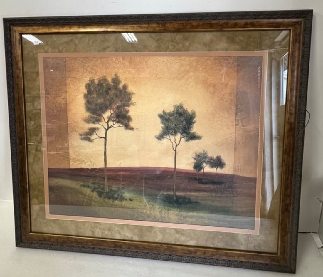 Tamara Wright. "Images" Print: Arizona artist. Identified with label at the back. Matted and framed. Label with extensive info at the back.32'H x 37 3/4"W