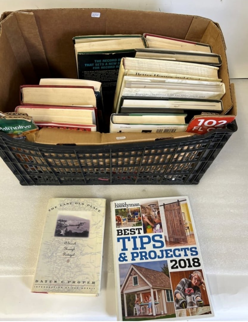 Box Lot of Books, Sports, Japanese Cooking and Others: As pictured