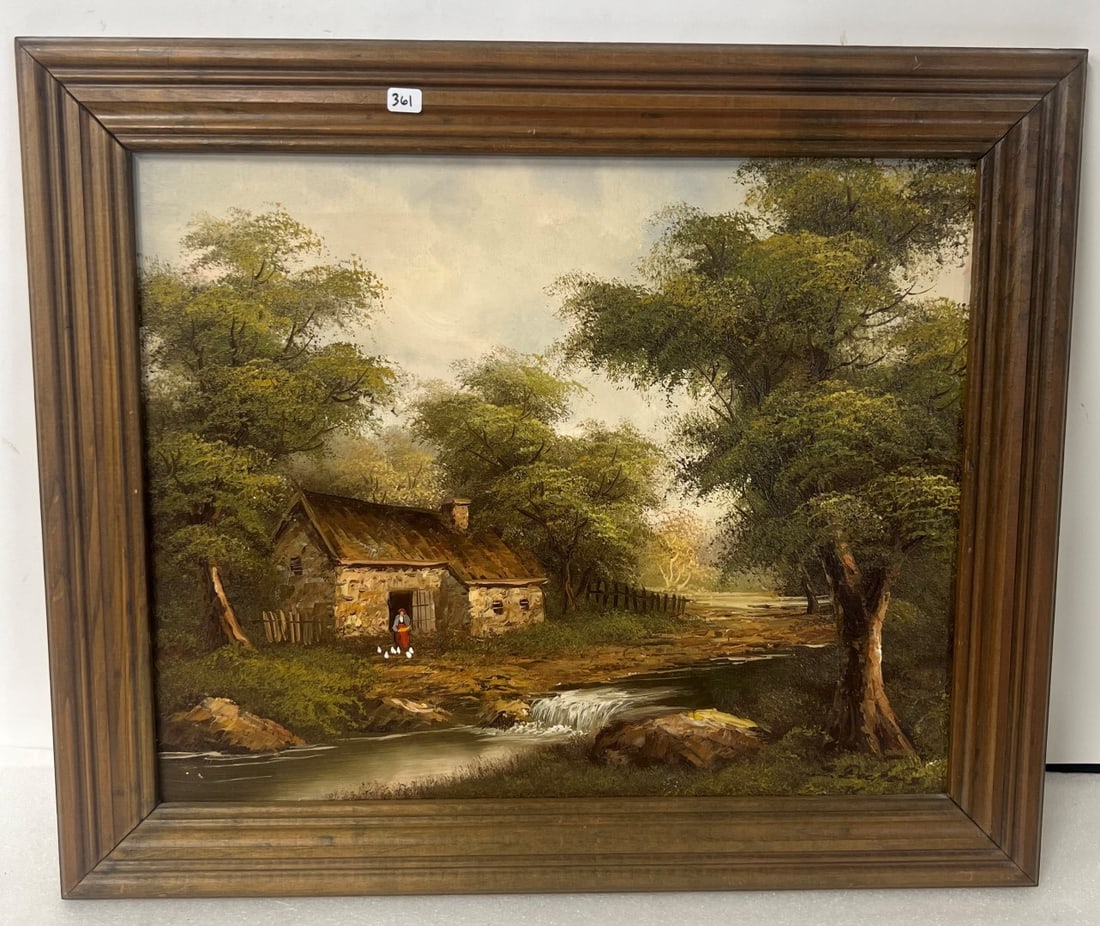 Decker, G. Oil on canvas. Landscape: Signature difficult to read. Framed. 20 1/2" x 24 1/4"