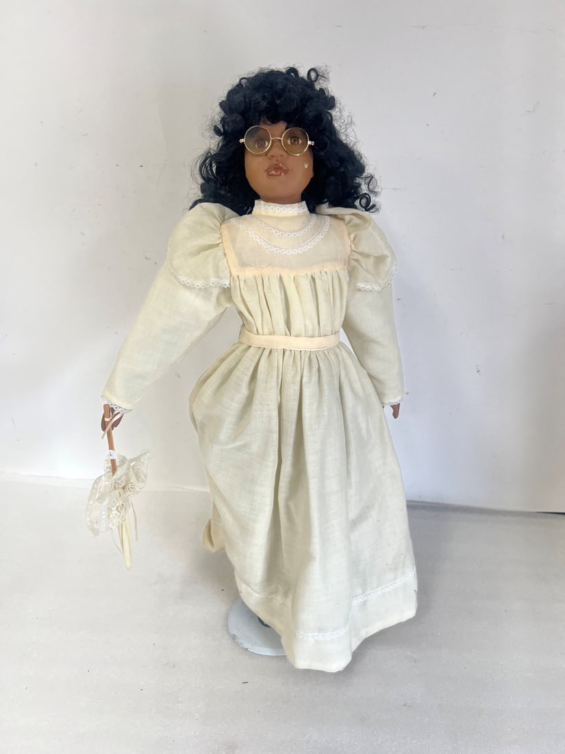 Large Bisque Head Black Doll: 27'H