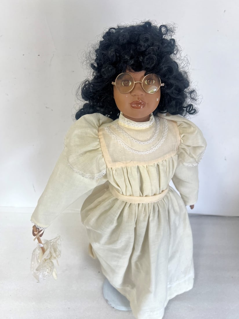 Large Bisque Head Black Doll - 2